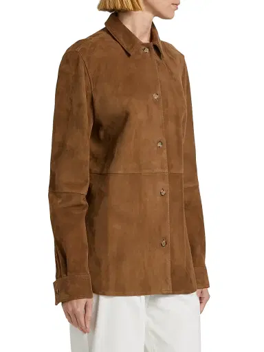 Toteme Women's Soft Suede Shirt - Tobacco | Thumbnail 4 Toteme Women's Soft Suede Shirt - Tobacco | Thumbnail 4