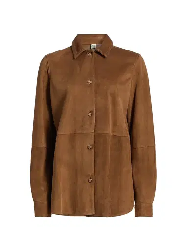 Toteme Women's Soft Suede Shirt - Tobacco | Thumbnail 1 Toteme Women's Soft Suede Shirt - Tobacco | Thumbnail 1