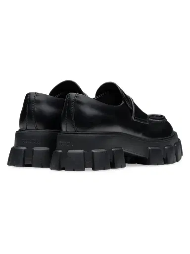 Prada Men's Monolith Brushed Leather Loafers - Black - Size 11 | Thumbnail 4 Prada Men's Monolith Brushed Leather Loafers - Black - Size 11 | Thumbnail 4