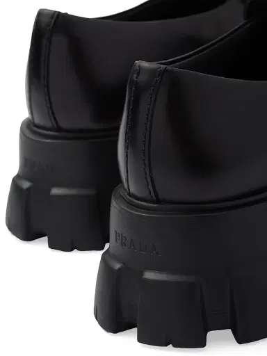 Prada Men's Monolith Brushed Leather Loafers - Black - Size 11 | Thumbnail 5 Prada Men's Monolith Brushed Leather Loafers - Black - Size 11 | Thumbnail 5