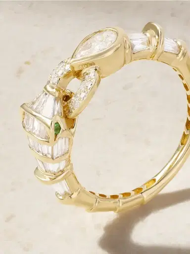 SHAY Serpentine 18-karat Gold, Diamond And Garnet Ring | Thumbnail 4 SHAY Serpentine 18-karat Gold, Diamond And Garnet Ring | Thumbnail 4