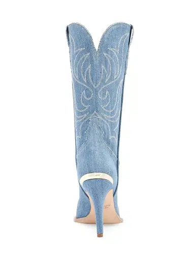 Partlow Women's Cherie 95MM Denim Mid-Calf Boots - Denim | Thumbnail 4 Partlow Women's Cherie 95MM Denim Mid-Calf Boots - Denim | Thumbnail 4