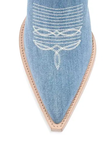 Partlow Women's Cherie 95MM Denim Mid-Calf Boots - Denim | Thumbnail 5 Partlow Women's Cherie 95MM Denim Mid-Calf Boots - Denim | Thumbnail 5