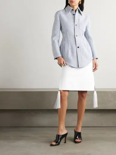 Bottega Veneta Tasseled Glossed-leather Midi Skirt | Thumbnail 2 Bottega Veneta Tasseled Glossed-leather Midi Skirt | Thumbnail 2