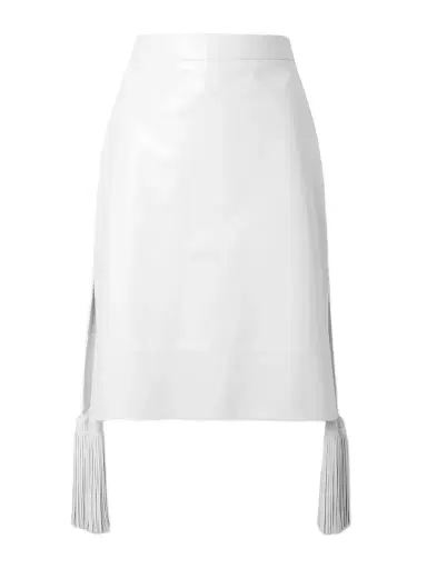 Bottega Veneta Tasseled Glossed-leather Midi Skirt | Thumbnail 1 Bottega Veneta Tasseled Glossed-leather Midi Skirt | Thumbnail 1