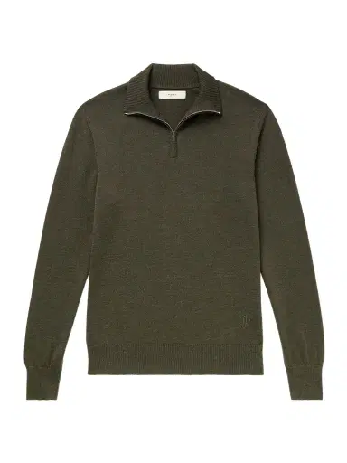 Purdey Linton Logo-Embroidered Wool Half-Zip Sweater - Men | Thumbnail 1 Purdey Linton Logo-Embroidered Wool Half-Zip Sweater - Men | Thumbnail 1
