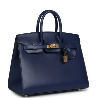 HERMÈS Hermes Birkin Sellier 25 Bleu Saphir Box Gold Hardware | Thumbnail 2 HERMÈS Hermes Birkin Sellier 25 Bleu Saphir Box Gold Hardware | Thumbnail 2