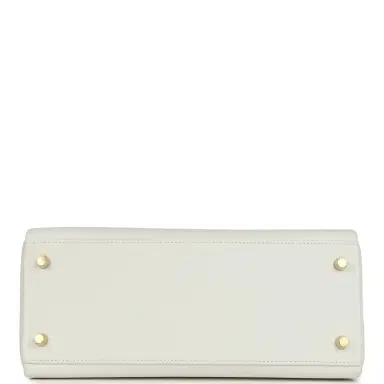 HERMÈS Hermes Kelly Retourne 28 White Evercolor Gold Hardware | Thumbnail 6 HERMÈS Hermes Kelly Retourne 28 White Evercolor Gold Hardware | Thumbnail 6