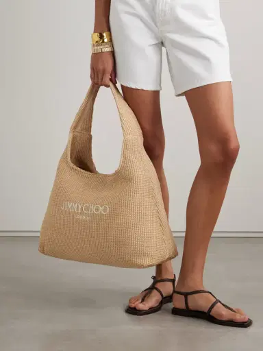Jimmy Choo Embroidered Raffia Tote | Thumbnail 2 Jimmy Choo Embroidered Raffia Tote | Thumbnail 2