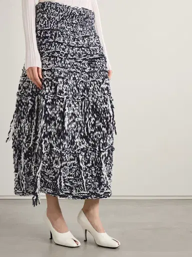 Khaite Inna Fringed Cotton-blend Midi Skirt | Thumbnail 3 Khaite Inna Fringed Cotton-blend Midi Skirt | Thumbnail 3