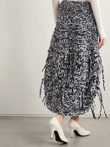 Khaite Inna Fringed Cotton-blend Midi Skirt | Thumbnail 4 Khaite Inna Fringed Cotton-blend Midi Skirt | Thumbnail 4