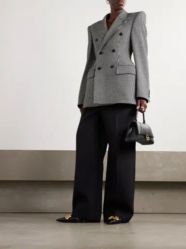 Balenciaga Hourglass Houndstooth Double-breasted Wool Blazer | Thumbnail 2 Balenciaga Hourglass Houndstooth Double-breasted Wool Blazer | Thumbnail 2