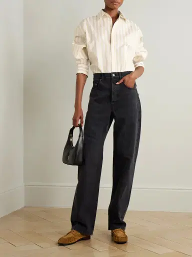 Saint Laurent Striped Cotton-piqué Shirt | Thumbnail 2 Saint Laurent Striped Cotton-piqué Shirt | Thumbnail 2