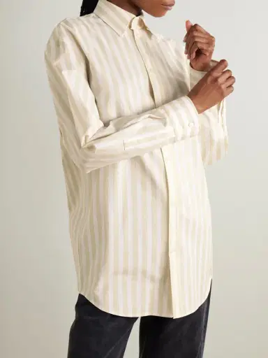 Saint Laurent Striped Cotton-piqué Shirt | Thumbnail 3 Saint Laurent Striped Cotton-piqué Shirt | Thumbnail 3