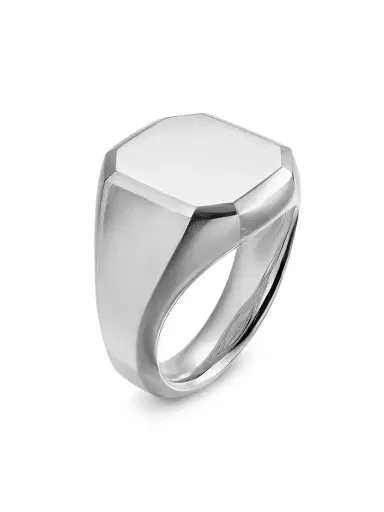 David Yurman Men's Streamline Signet Ring in Sterling Silver, 18MM - Silver | Thumbnail 2 David Yurman Men's Streamline Signet Ring in Sterling Silver, 18MM - Silver | Thumbnail 2