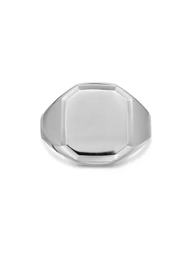 David Yurman Men's Streamline Signet Ring in Sterling Silver, 18MM - Silver | Thumbnail 3 David Yurman Men's Streamline Signet Ring in Sterling Silver, 18MM - Silver | Thumbnail 3