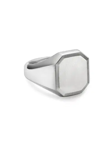 David Yurman Men's Streamline Signet Ring in Sterling Silver, 18MM - Silver | Thumbnail 1 David Yurman Men's Streamline Signet Ring in Sterling Silver, 18MM - Silver | Thumbnail 1