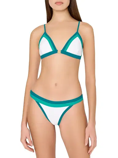 Milly Women's Amalfi Colorblocked Bikini Top - Sea Green Multi - Size Large | Thumbnail 3 Milly Women's Amalfi Colorblocked Bikini Top - Sea Green Multi - Size Large | Thumbnail 3