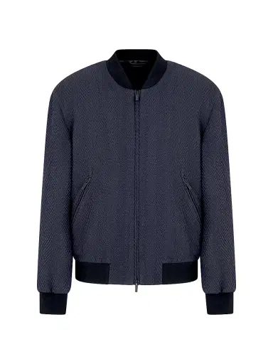 Giorgio Armani Men's Exploded Herringbone Jacket - Black Beauty - Size 42 | Thumbnail 1 Giorgio Armani Men's Exploded Herringbone Jacket - Black Beauty - Size 42 | Thumbnail 1