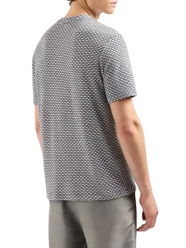 Giorgio Armani Men's Check Crewneck T-Shirt - White - Size 48 | Thumbnail 4 Giorgio Armani Men's Check Crewneck T-Shirt - White - Size 48 | Thumbnail 4