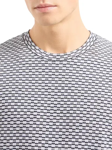 Giorgio Armani Men's Check Crewneck T-Shirt - White - Size 48 | Thumbnail 7 Giorgio Armani Men's Check Crewneck T-Shirt - White - Size 48 | Thumbnail 7