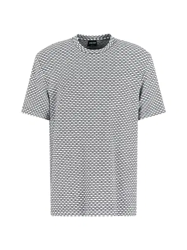 Giorgio Armani Men's Check Crewneck T-Shirt - White - Size 48 | Thumbnail 1 Giorgio Armani Men's Check Crewneck T-Shirt - White - Size 48 | Thumbnail 1