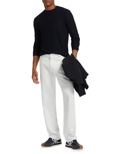 Emporio Armani Men's Five-Pocket Straight-Leg Pants - White | Thumbnail 2 Emporio Armani Men's Five-Pocket Straight-Leg Pants - White | Thumbnail 2