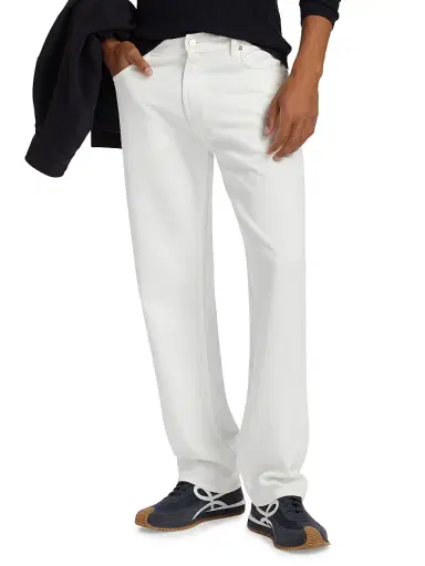 Emporio Armani Men's Five-Pocket Straight-Leg Pants - White | Thumbnail 3 Emporio Armani Men's Five-Pocket Straight-Leg Pants - White | Thumbnail 3