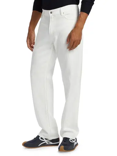 Emporio Armani Men's Five-Pocket Straight-Leg Pants - White | Thumbnail 4 Emporio Armani Men's Five-Pocket Straight-Leg Pants - White | Thumbnail 4