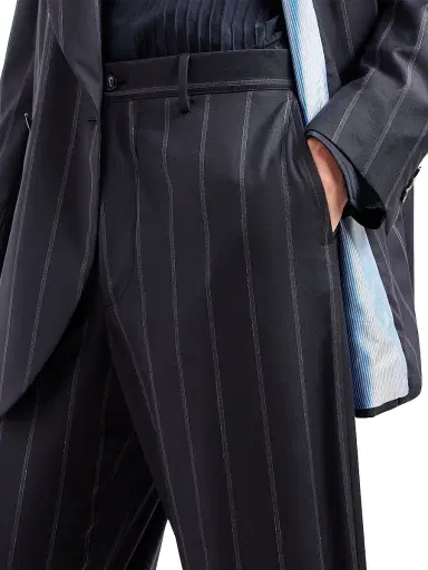 Giorgio Armani Men's Fashion Pinstripe Virgin Wool Suit - Navy - Size 44 | Thumbnail 7 Giorgio Armani Men's Fashion Pinstripe Virgin Wool Suit - Navy - Size 44 | Thumbnail 7