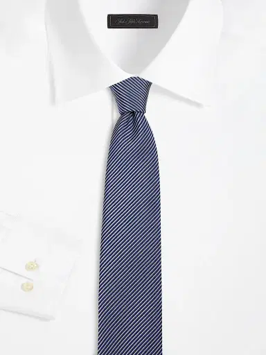 Giorgio Armani Men's Striped Silk Tie - Night Blue | Thumbnail 2 Giorgio Armani Men's Striped Silk Tie - Night Blue | Thumbnail 2