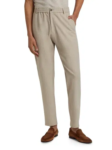 Emporio Armani Men's Stretch Gabardine Pants - Ivory Tan - Size 32 | Thumbnail 3 Emporio Armani Men's Stretch Gabardine Pants - Ivory Tan - Size 32 | Thumbnail 3