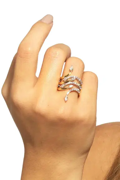 YEPREM Golden Strada Stackable Ring | Thumbnail 2 YEPREM Golden Strada Stackable Ring | Thumbnail 2