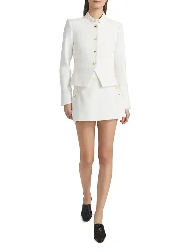 Derek Lam 10 Crosby Women's Elizabeth Peplum Jacket - Soft White | Thumbnail 2 Derek Lam 10 Crosby Women's Elizabeth Peplum Jacket - Soft White | Thumbnail 2