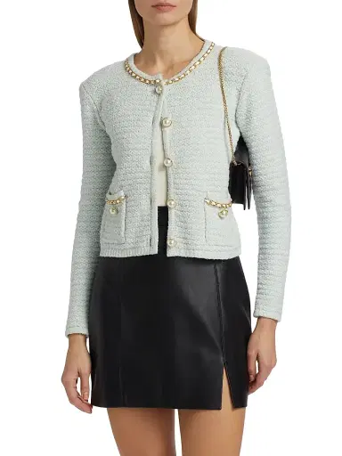 Generation Love Women's Kelly Chain Cardigan - Opal Melange | Thumbnail 3 Generation Love Women's Kelly Chain Cardigan - Opal Melange | Thumbnail 3