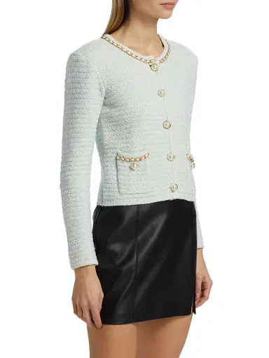 Generation Love Women's Kelly Chain Cardigan - Opal Melange | Thumbnail 4 Generation Love Women's Kelly Chain Cardigan - Opal Melange | Thumbnail 4