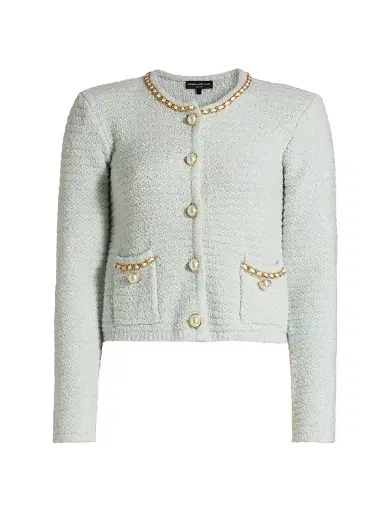 Generation Love Women's Kelly Chain Cardigan - Opal Melange | Thumbnail 1 Generation Love Women's Kelly Chain Cardigan - Opal Melange | Thumbnail 1