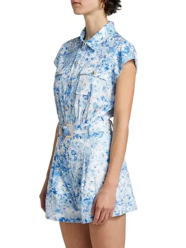 Generation Love Women's Morgan Floral Poplin Romper - Zesty Floral White Blue | Thumbnail 4 Generation Love Women's Morgan Floral Poplin Romper - Zesty Floral White Blue | Thumbnail 4
