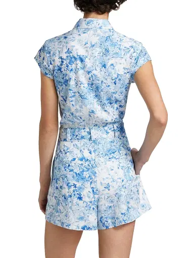 Generation Love Women's Morgan Floral Poplin Romper - Zesty Floral White Blue | Thumbnail 5 Generation Love Women's Morgan Floral Poplin Romper - Zesty Floral White Blue | Thumbnail 5