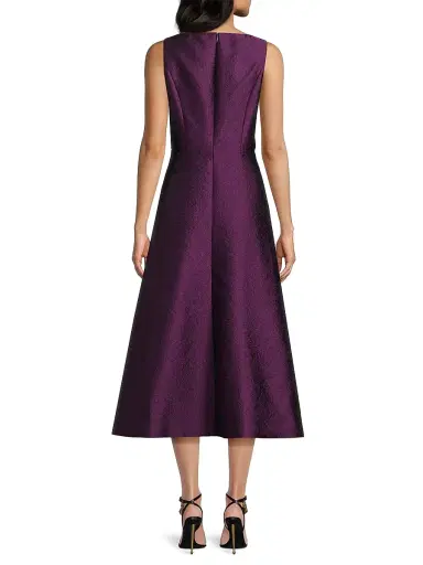 Kay Unger Women's Olivia Jacquard Sleeveless Midi-Dress - Mulberry | Thumbnail 5 Kay Unger Women's Olivia Jacquard Sleeveless Midi-Dress - Mulberry | Thumbnail 5