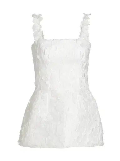 Mariandree Gaitan Women's Marie Floral Lace Peplum Top - White - Size Large | Thumbnail 1 Mariandree Gaitan Women's Marie Floral Lace Peplum Top - White - Size Large | Thumbnail 1