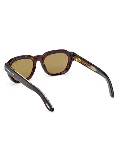 Tom Ford Men's ICON 52MM Rectangular Sunglasses - Dark Havana Army Green | Thumbnail 4 Tom Ford Men's ICON 52MM Rectangular Sunglasses - Dark Havana Army Green | Thumbnail 4