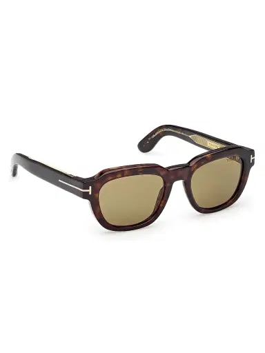 Tom Ford Men's ICON 52MM Rectangular Sunglasses - Dark Havana Army Green | Thumbnail 8 Tom Ford Men's ICON 52MM Rectangular Sunglasses - Dark Havana Army Green | Thumbnail 8