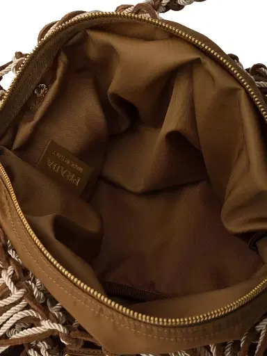 Prada Women's Fabric and Suede Macrame Bag - Brown | Thumbnail 4 Prada Women's Fabric and Suede Macrame Bag - Brown | Thumbnail 4