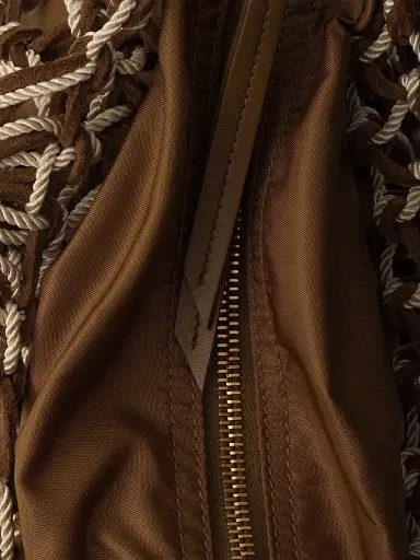 Prada Women's Fabric and Suede Macrame Bag - Brown | Thumbnail 6 Prada Women's Fabric and Suede Macrame Bag - Brown | Thumbnail 6