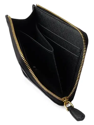Prada Women's Saffiano Leather Zipper Wallet - Black | Thumbnail 4 Prada Women's Saffiano Leather Zipper Wallet - Black | Thumbnail 4