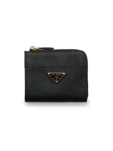 Prada Women's Saffiano Leather Zipper Wallet - Black | Thumbnail 1 Prada Women's Saffiano Leather Zipper Wallet - Black | Thumbnail 1