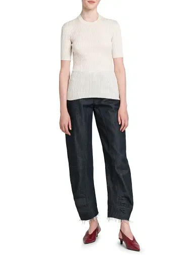 Jil Sander Women's Merino Wool Rib-Knit Top | Thumbnail 2 Jil Sander Women's Merino Wool Rib-Knit Top | Thumbnail 2