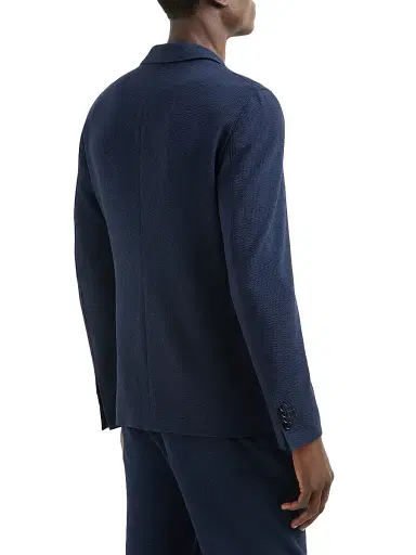 Giorgio Armani Men's Seersucker Virgin Wool Blazer - Night Blue - Size 42 | Thumbnail 4 Giorgio Armani Men's Seersucker Virgin Wool Blazer - Night Blue - Size 42 | Thumbnail 4