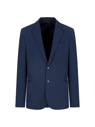 Giorgio Armani Men's Seersucker Virgin Wool Blazer - Night Blue - Size 42 | Thumbnail 1 Giorgio Armani Men's Seersucker Virgin Wool Blazer - Night Blue - Size 42 | Thumbnail 1
